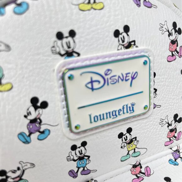 Bibbidi x Loungefly Exclusive Pastel Rainbow Mickey Mouse Poses Mini-Backpack